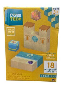 Cube Tech Magnetic Cubes Beach Day Set 18-Piece STEM Toy For Ages 3+